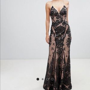 Bariano allover lace maxi dress with Strappy back